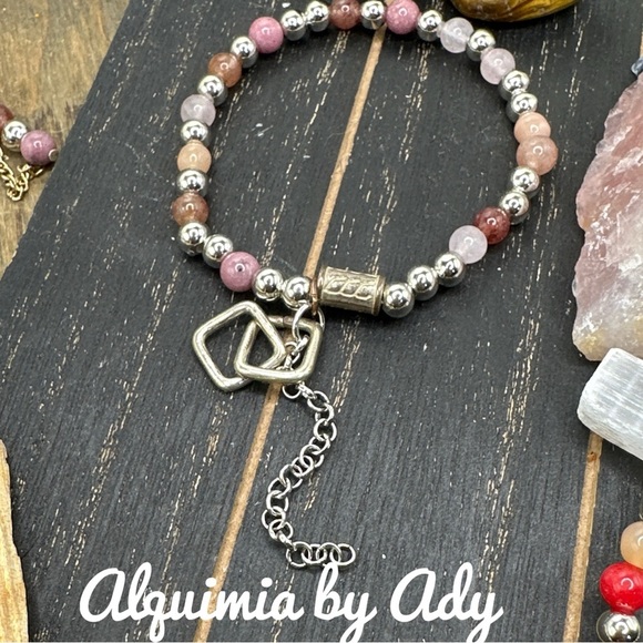 Alquimia Silver and Pink Bracelet Elegant Jewelry - Picture 1 of 1